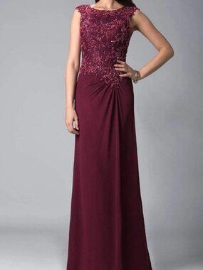 SALE NWT Feriani Couture 18402 Lace Prom Dress Cranberry Size 8